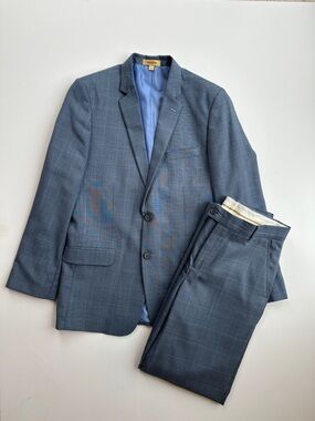 Boys Class Club Modern Fit Window Pane Boys Dress Jacket (18)  and Pants (16)